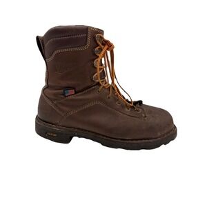 Danner 8" Quarry Work Boots Brown Leather Alloy Toe Gore-Tex 10EE Wide USA 17307